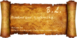 Bamberger Ludovika névjegykártya